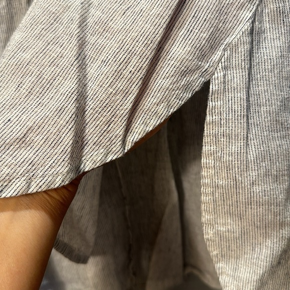 J. Crew Gathered Linen Cotton adjustable front Popover High Low Top size S - Picture 5 of 12